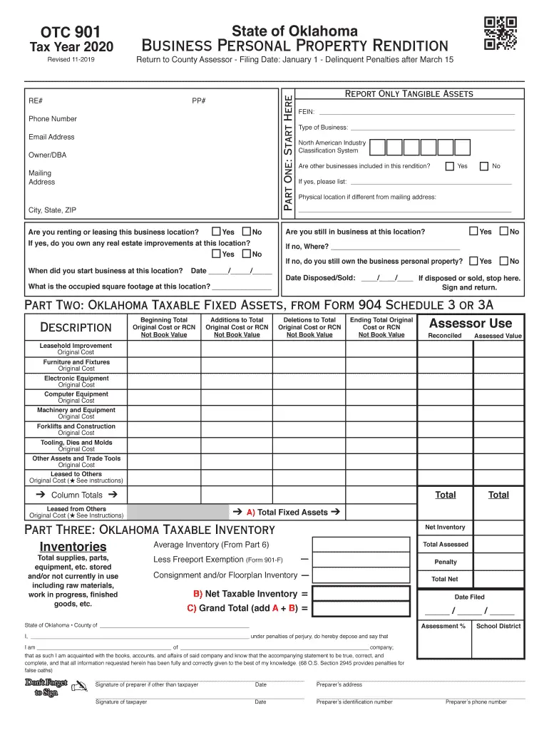 2020 Form OK OTC 901 Fill Online, Printable, Fillable ...