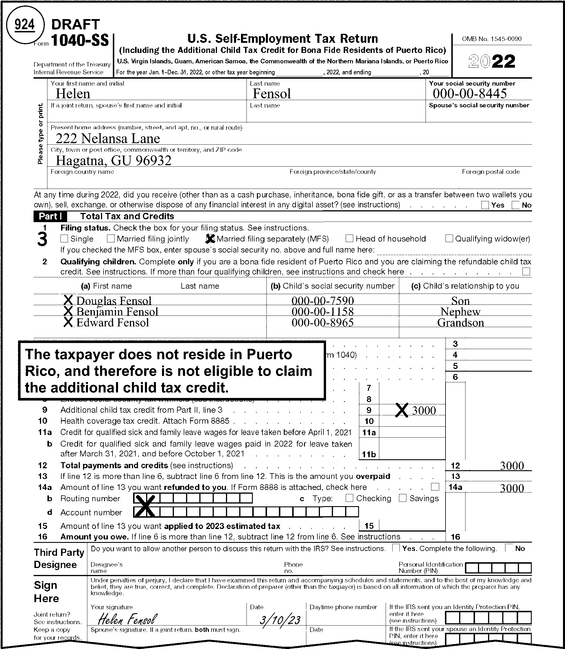 Calculate Completing A 1040 Answer Key
