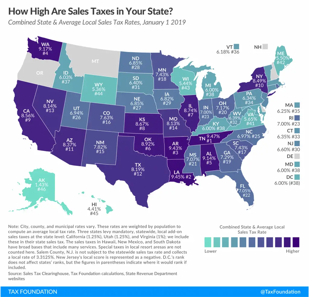 California Sales Tax Map