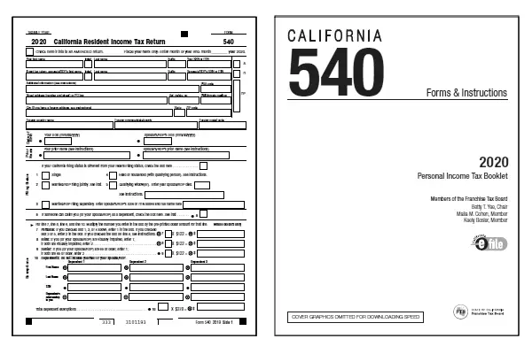 California Tax Forms 2020 : Printable State CA 540 Form and CA 540 ...