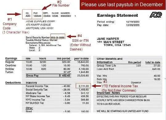 Can You Use Last Pay Stub For Taxes