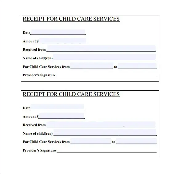 Child Care Receipt For Tax Purposes 2022