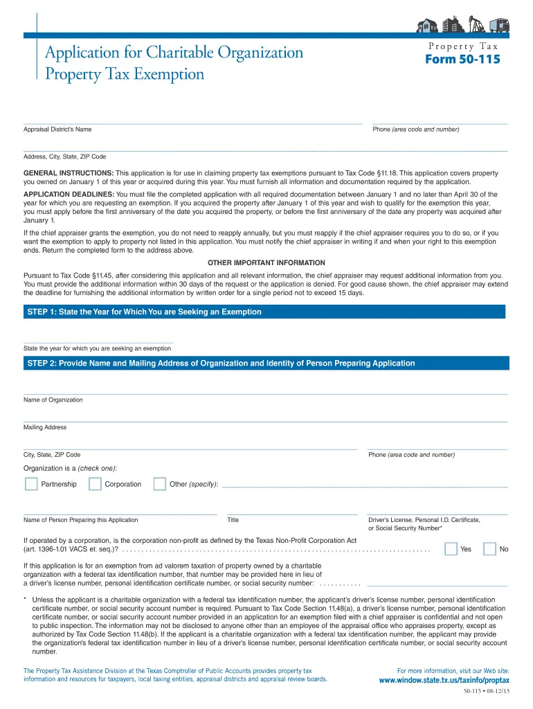 Exemption Application Form