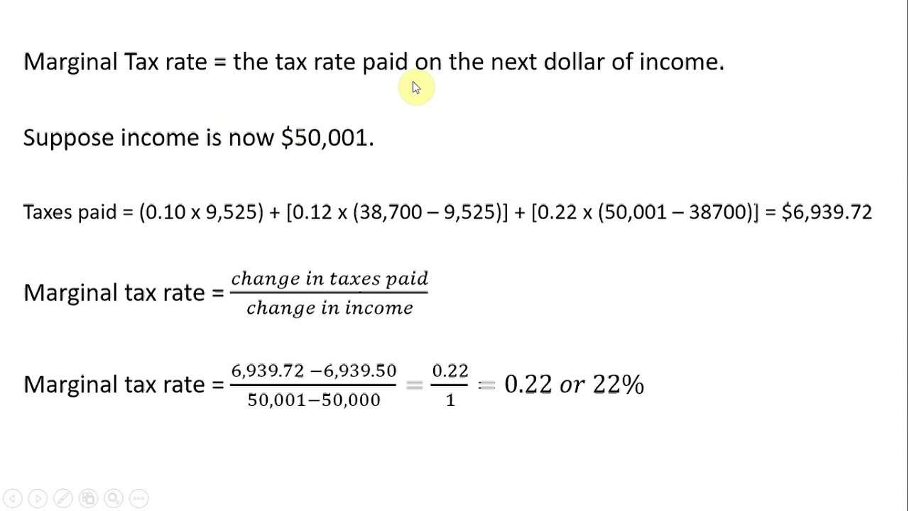 Federal Income Tax: Calculating Average and Marginal Tax ...