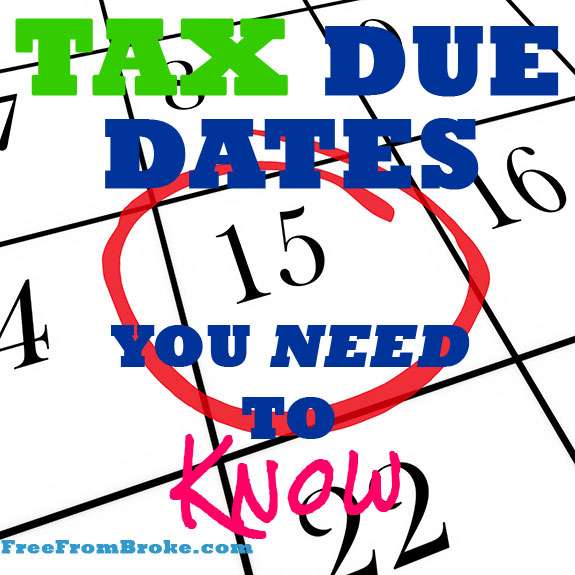 Federal Income Tax Due Dates for 2014