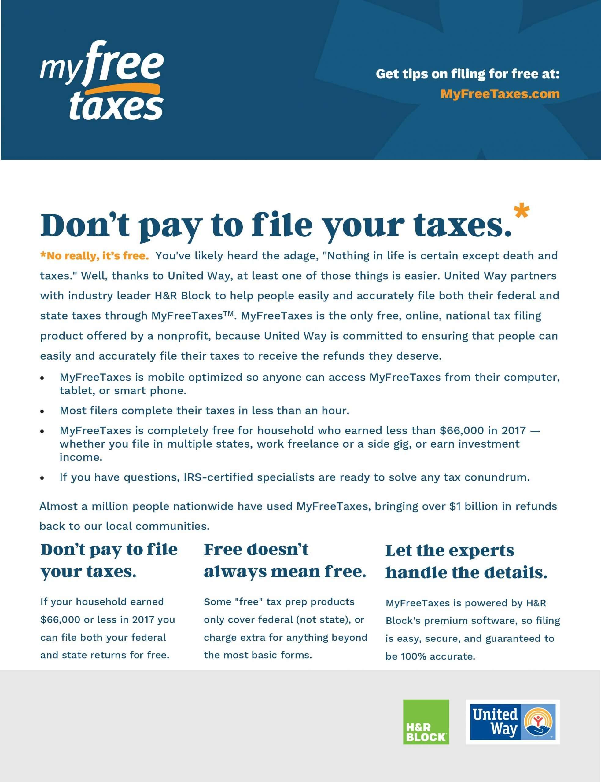 File your 2017 taxes for free.