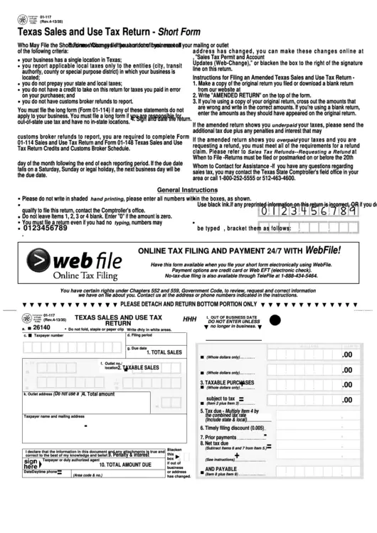 Fillable Texas Sales And Use Tax Form printable pdf download