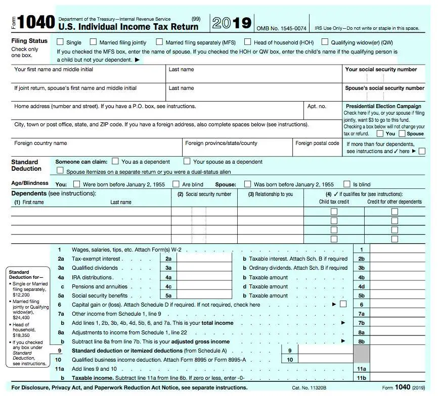 Form 1040: U.S. Individual Tax Return Definition