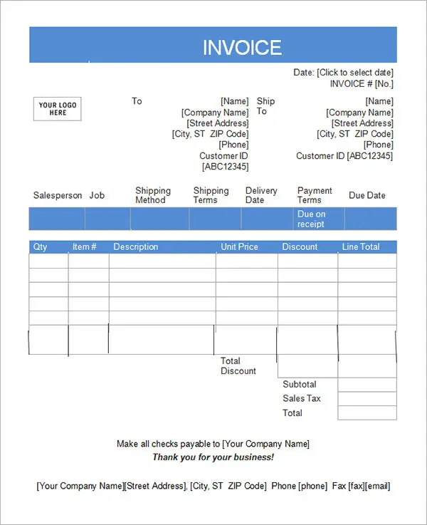 FREE 18+ Customisable Tax Invoice Templates in Google Docs