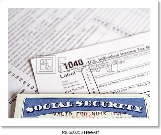 Free art print of Social Security tax on form 1040