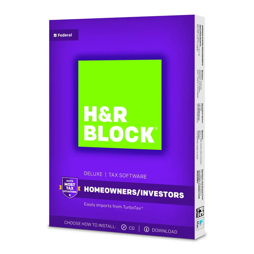 H& R Block Tax Software Deluxe 2017