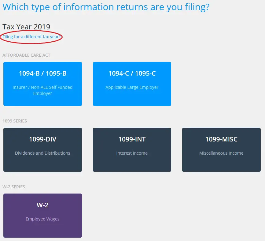 How do I file for previous or past tax years?