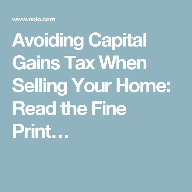 How To Avoid Capital Gains Tax On Personal Property