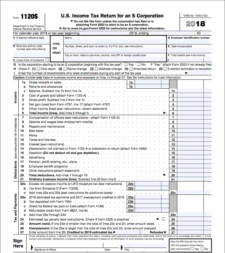How To Complete Form 1120s