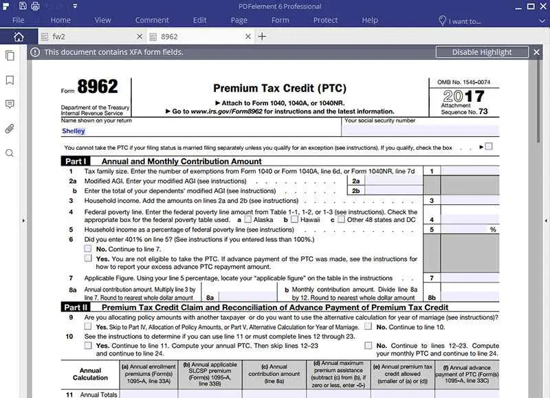 How To Fill Out Tax Form 8962
