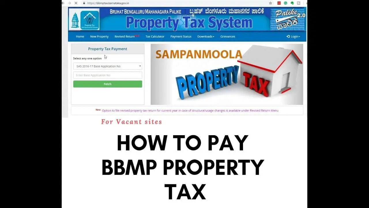 How To Pay BBMP Property Tax for a vacant site 2019 And ...