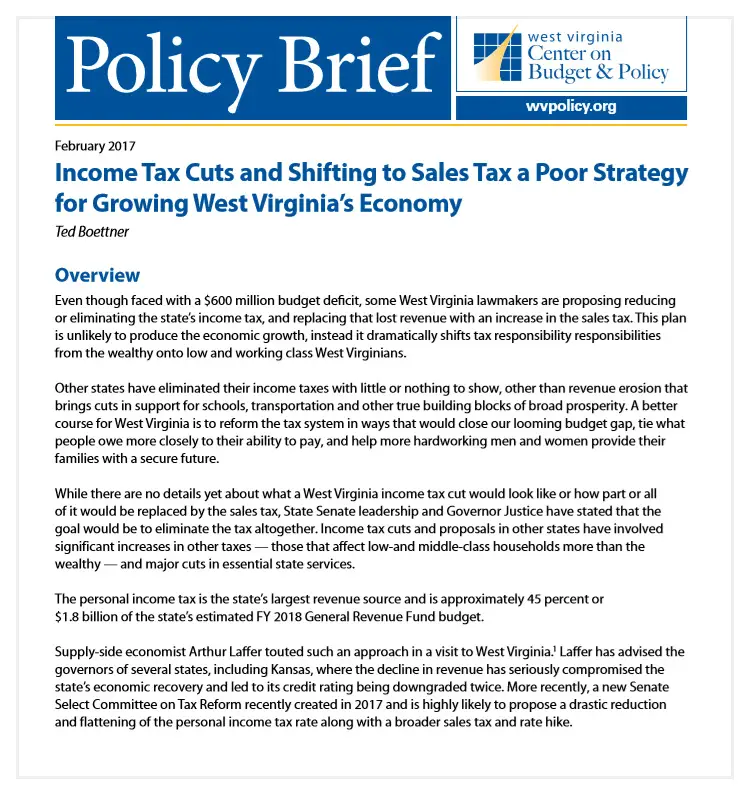 Income Tax Cuts and Shifting to Sales Tax a Poor Strategy for Growing ...