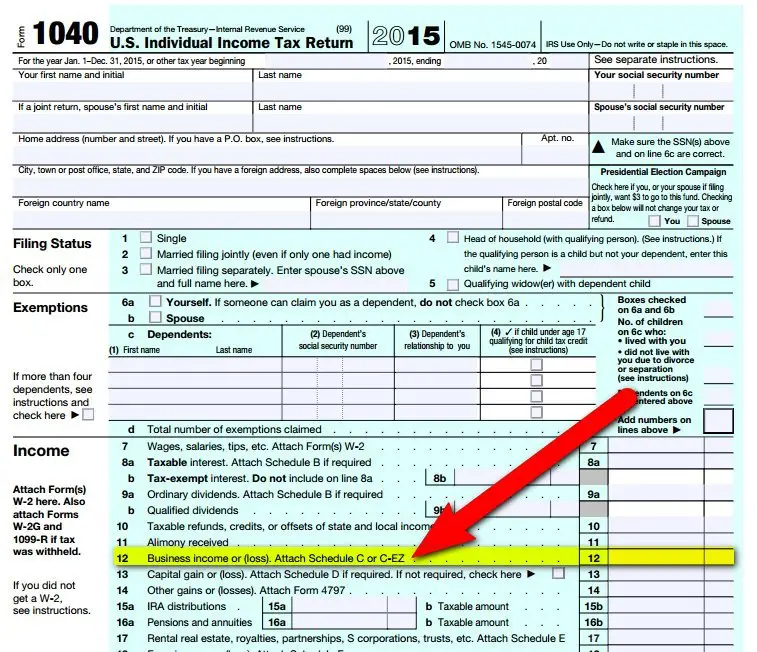 IRS Form 1040 Line 8b