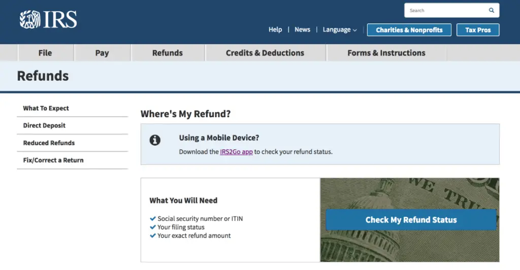 IRS.gov Wheres My Refund? How to Check Refund Status