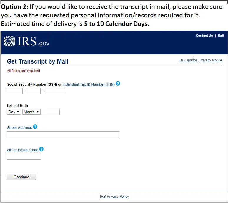 IRS Website Update