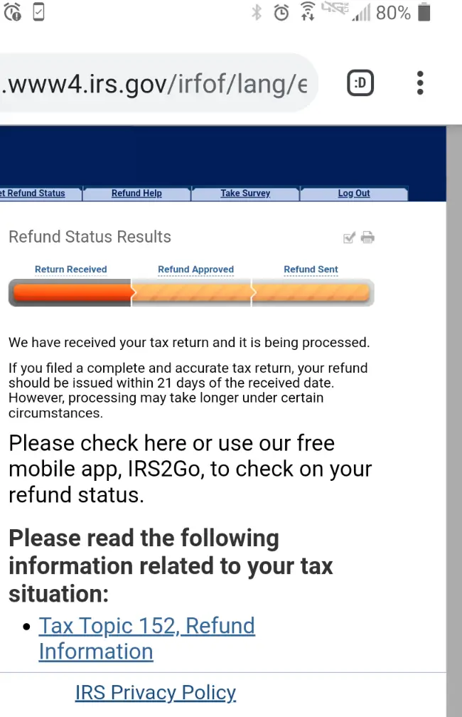 Irs Where My Refund Your Tax Return Is Still Being ...