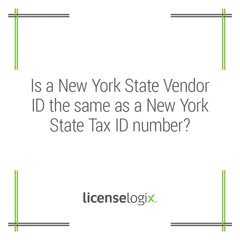 Is NYS Vendor ID same as a NYS Tax ID Number?