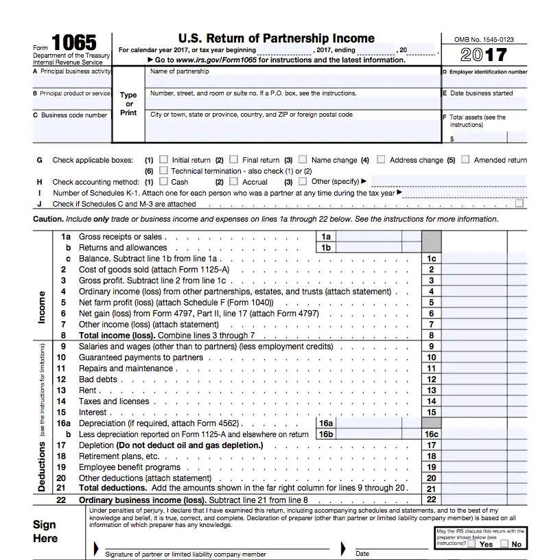 Llc Tax Form 1065
