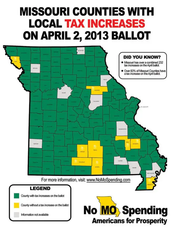 Missouri Tax Map: Americans For Prosperity Group Highlights 229 ...
