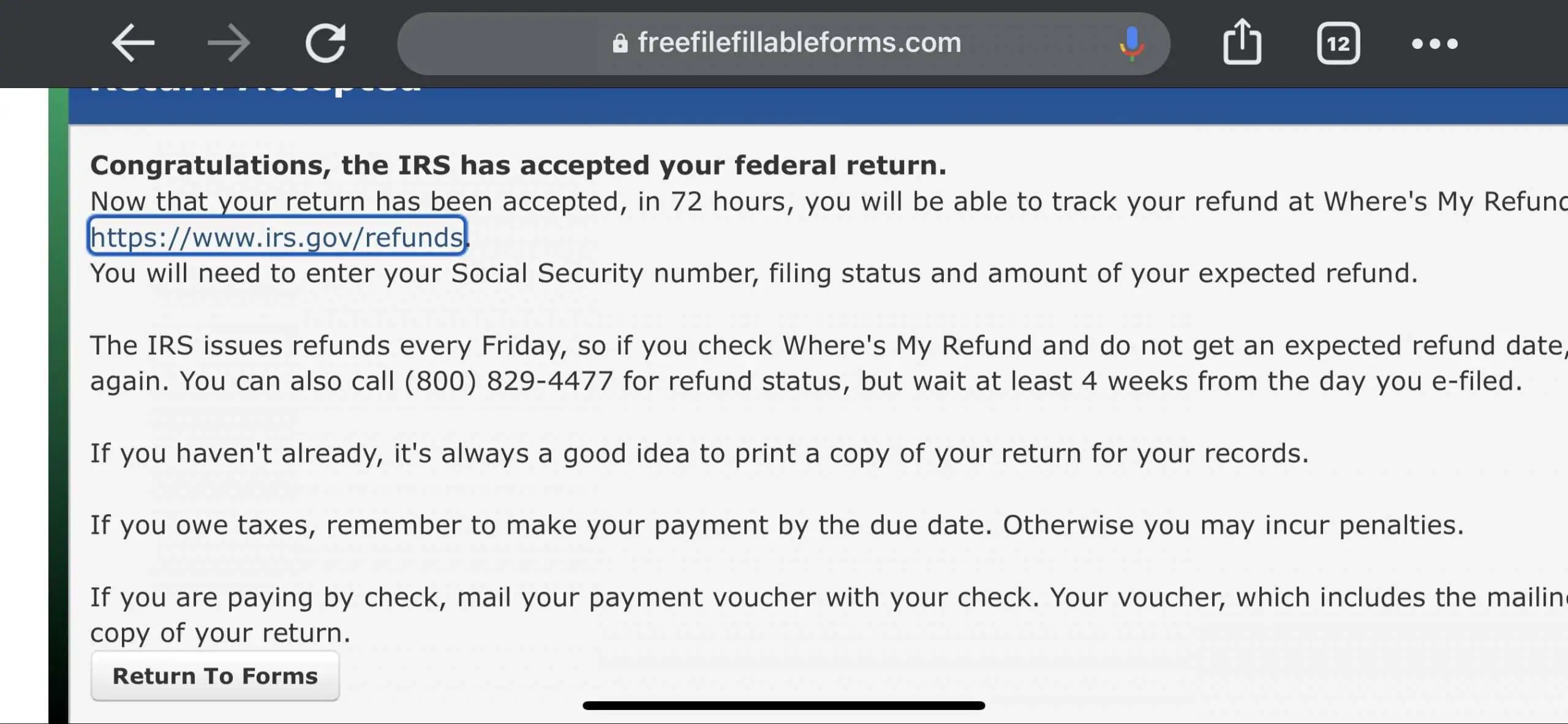 Non filer April 14. I filed as non filer April 14. Put in my bank info ...