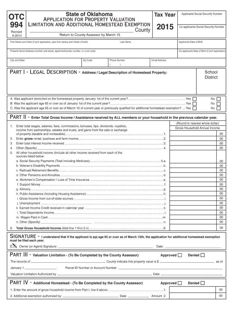 Oklahoma Tax Homestead Exemption Form