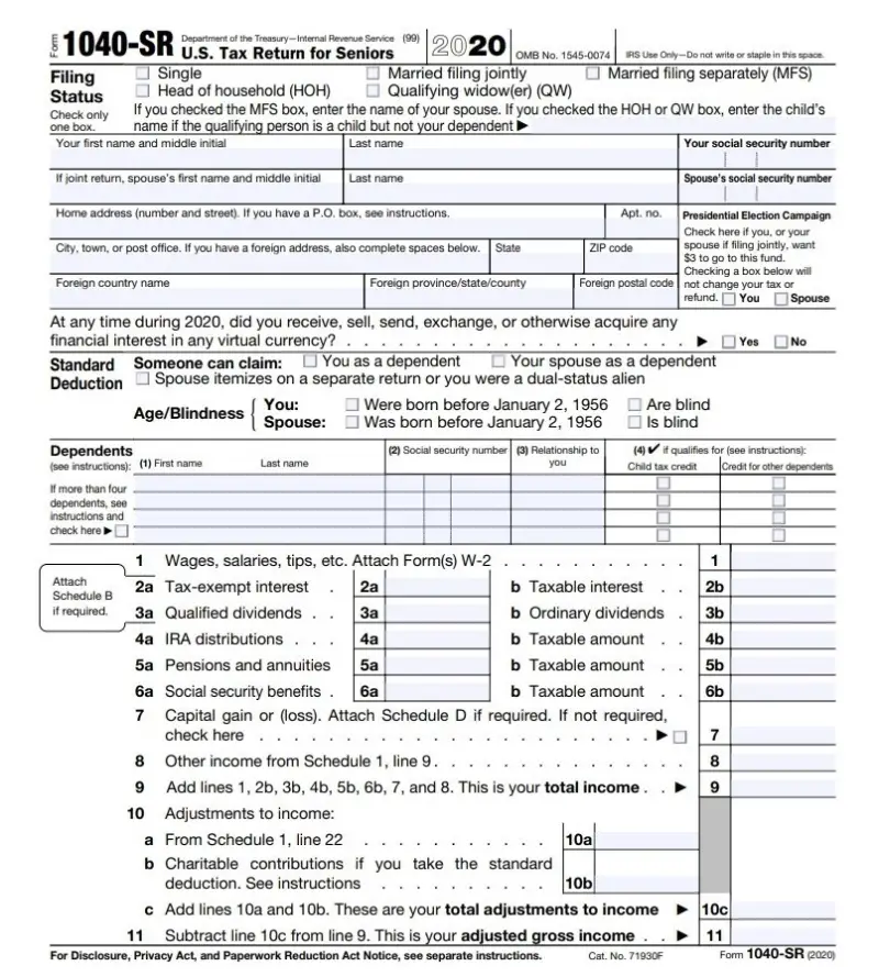 Older taxpayers get their own 1040 form for tax filing