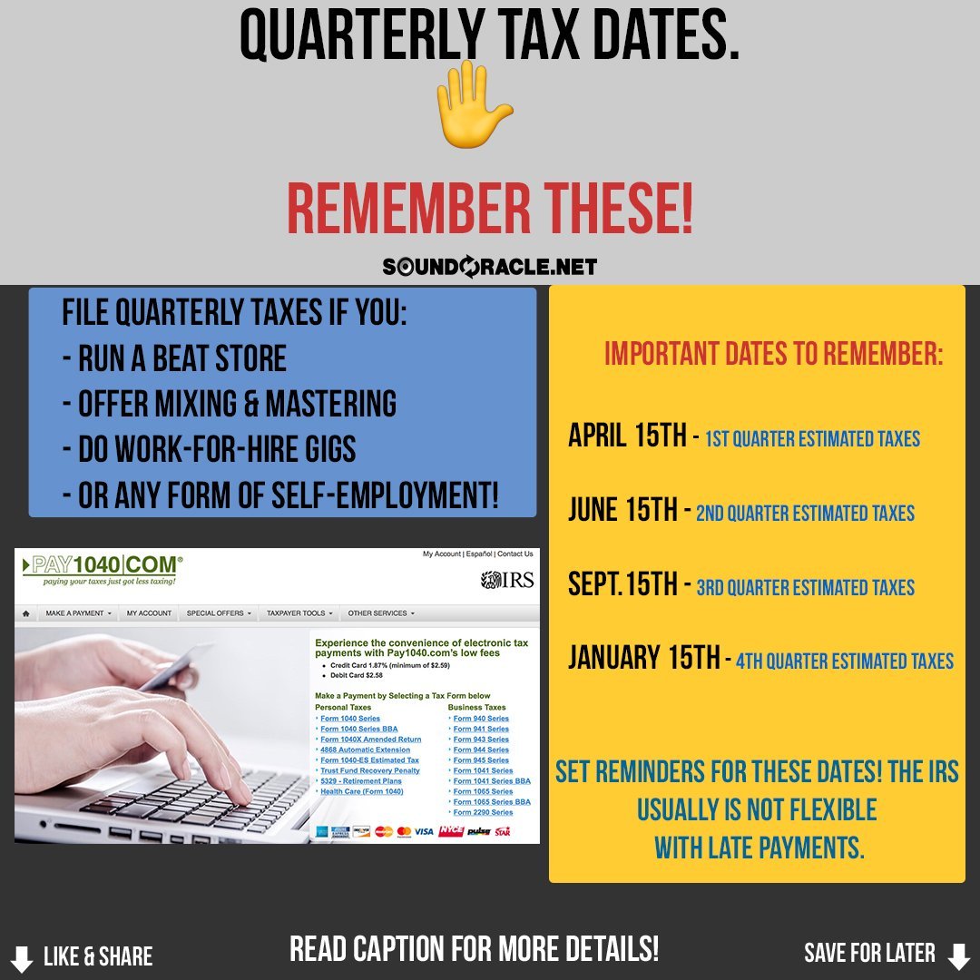 Quarterly Tax Dates Remember This!