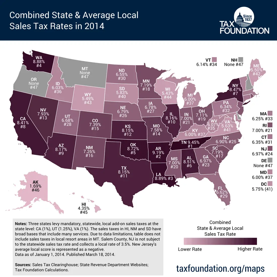State and Local Sales Tax Rates in 2014