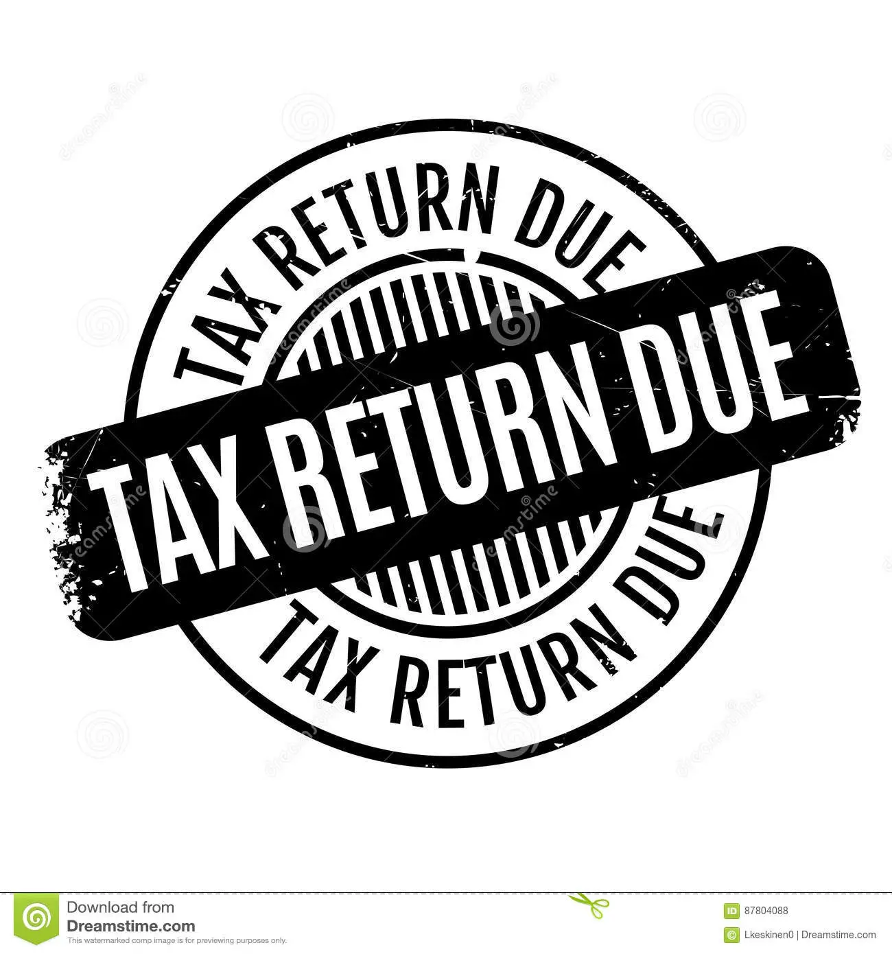Tax Return Due Rubber Stamp Stock Vector