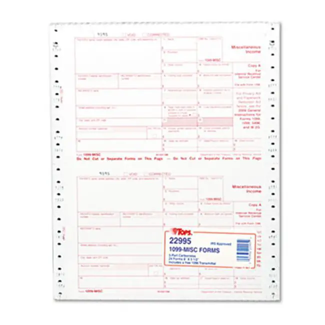 TOPS 22995 IRS Approved 1099 Tax Form