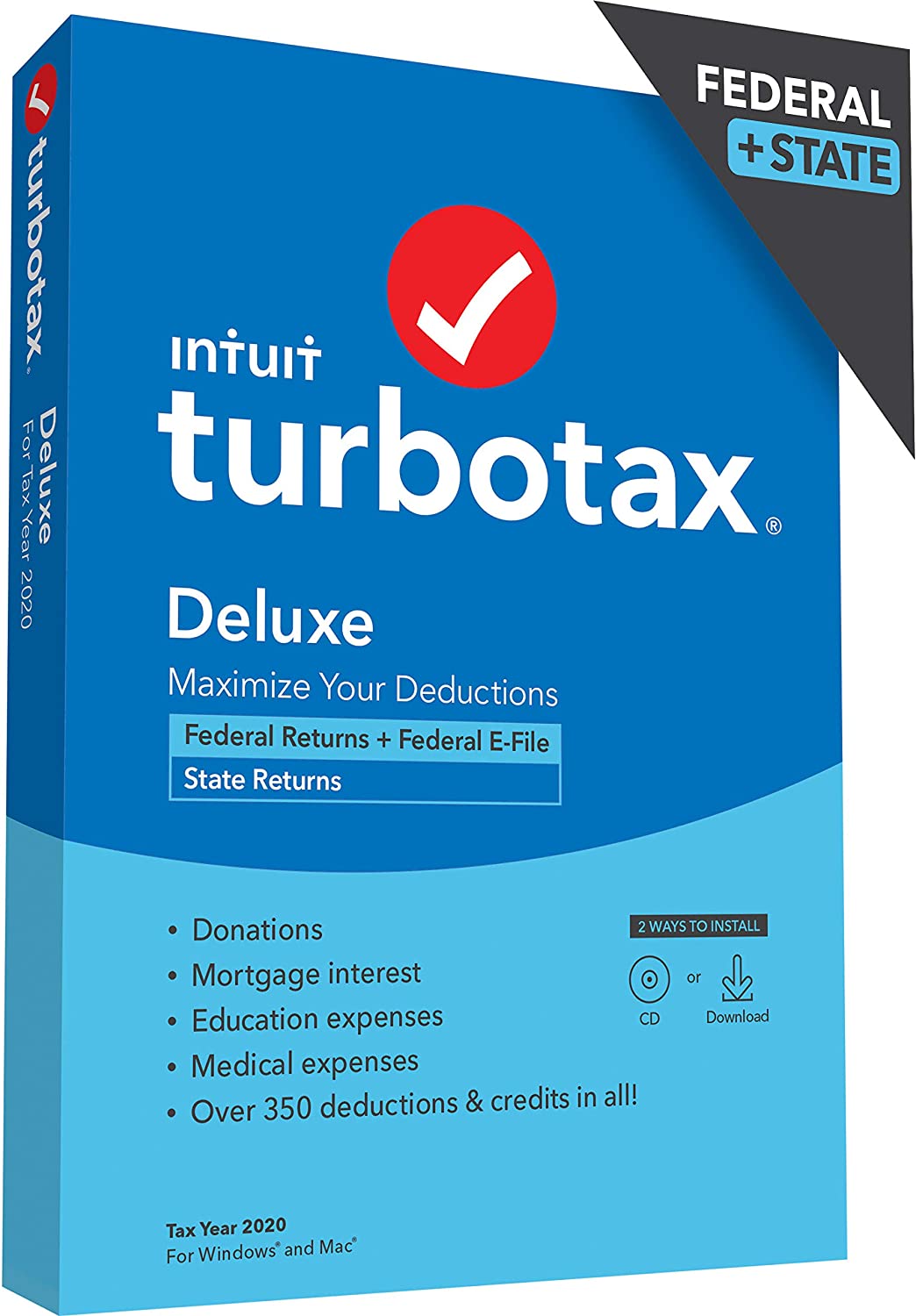 TurboTax Deluxe 2020 Desktop Tax Software, Federal and ...