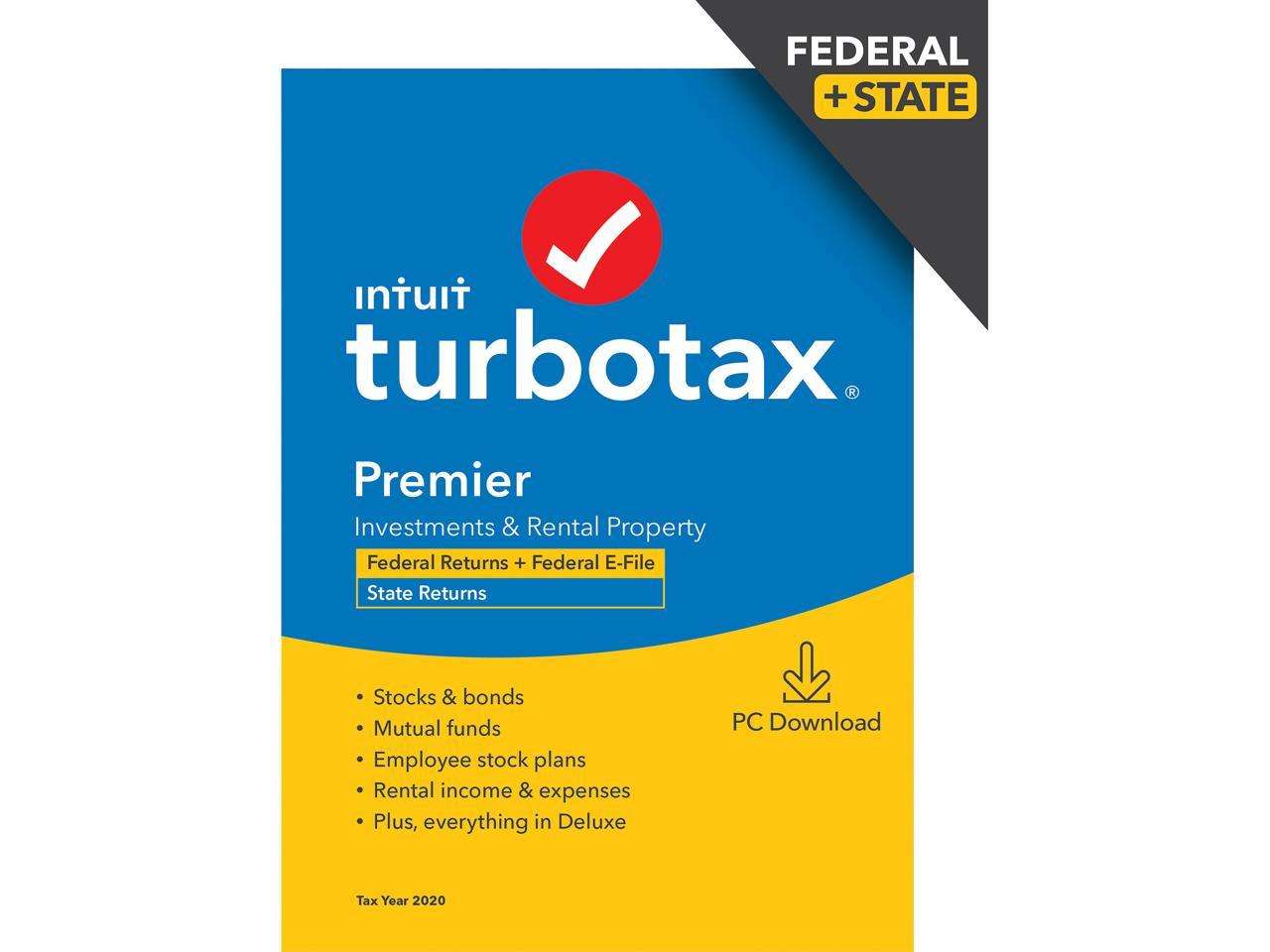 TurboTax Premier 2020 Desktop Tax Software, Federal and ...
