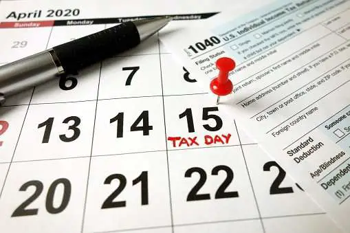 Usa Tax Due Date Marked On Calendar 15 April 2020 Blank ...