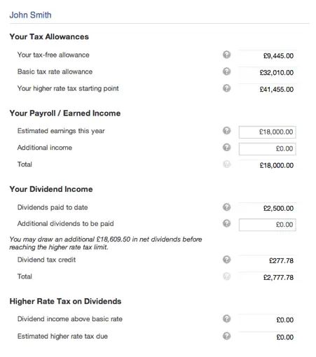 Using the higher rate tax calculator