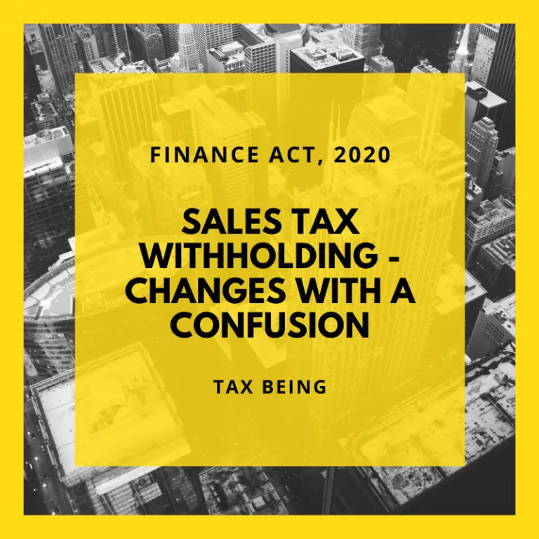 Withholding of Sales Tax in Finance Act, 2020